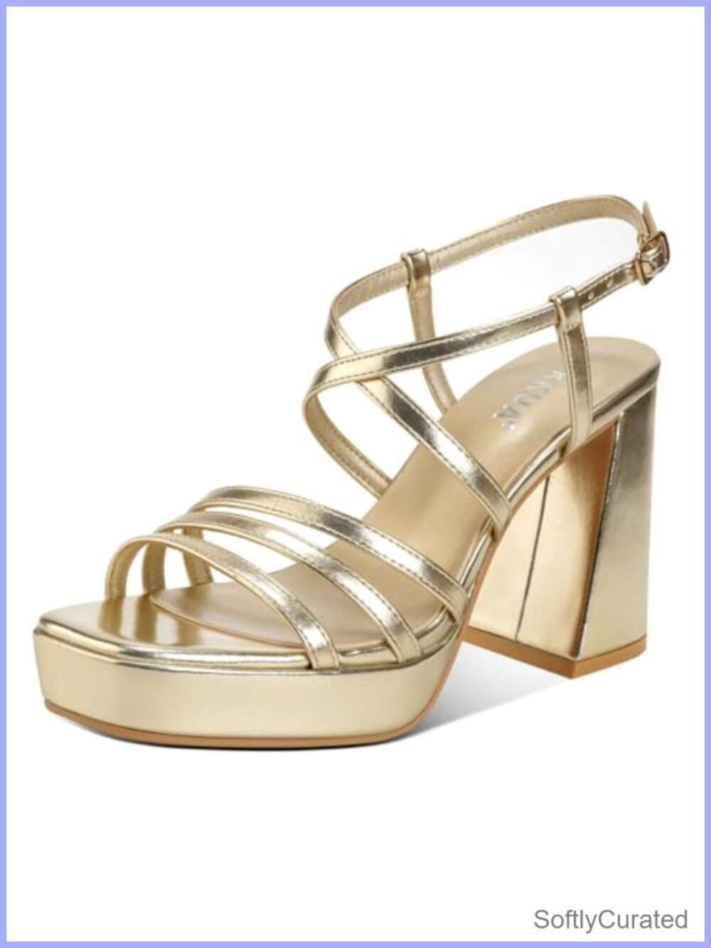 Women's Platform Heeled Sandals Chunky Strappy Ankle Strap Dress Party